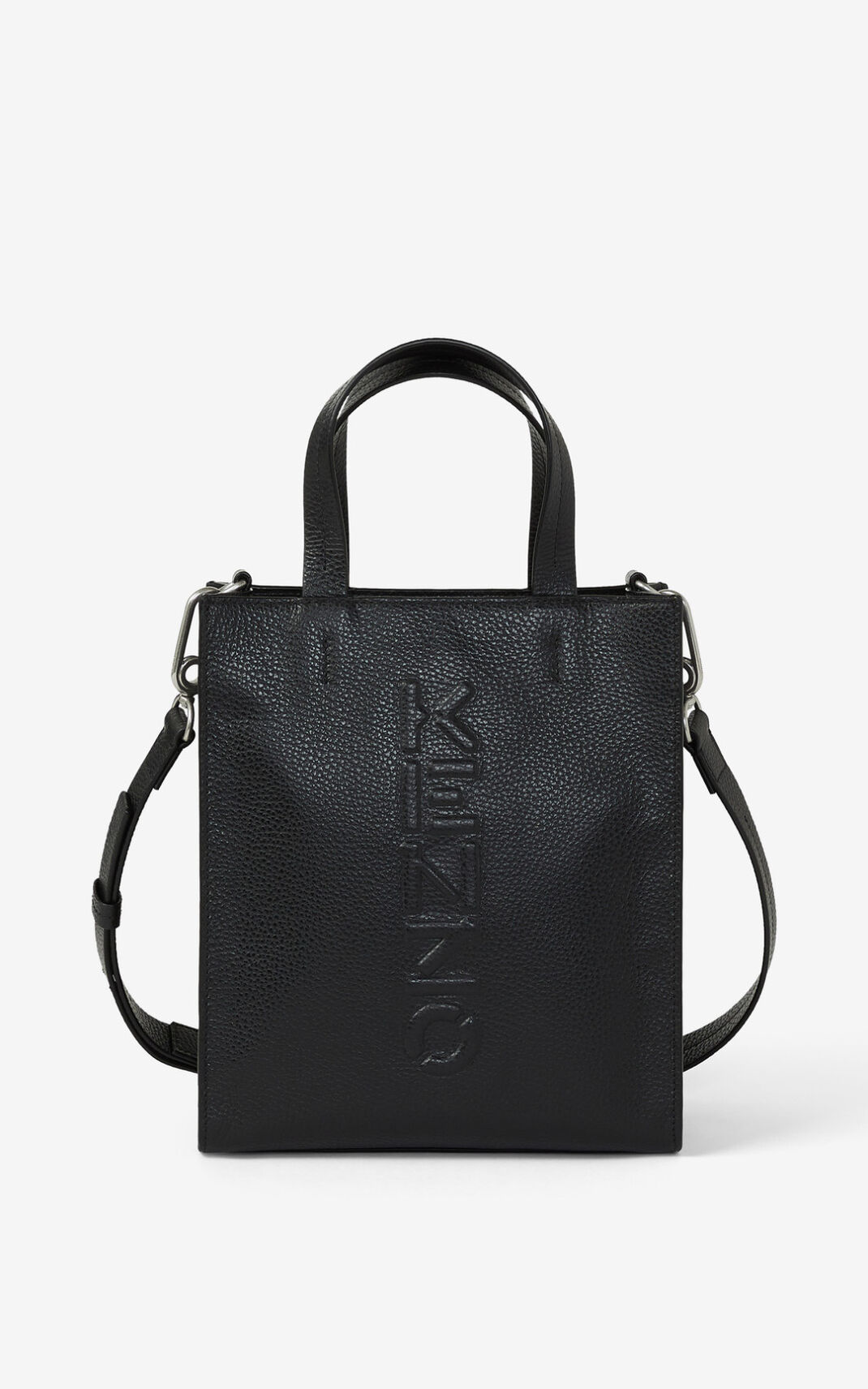 Sac À Main Kenzo Imprint small grained Cuir Homme Noir | MNIX-40193